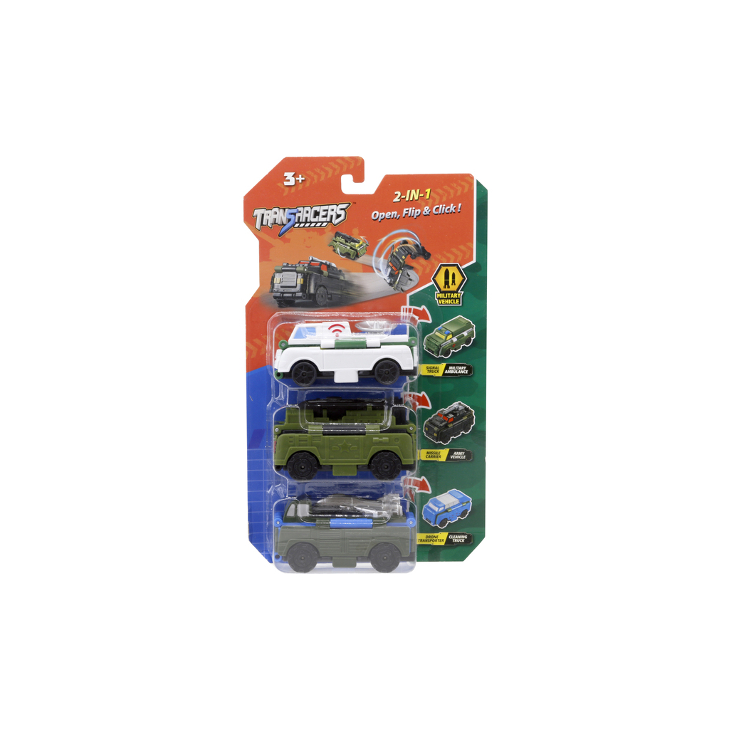 Машина TransRacers 2 в 1 Війський транспорт, 3 шт (6618734) - зображення 1