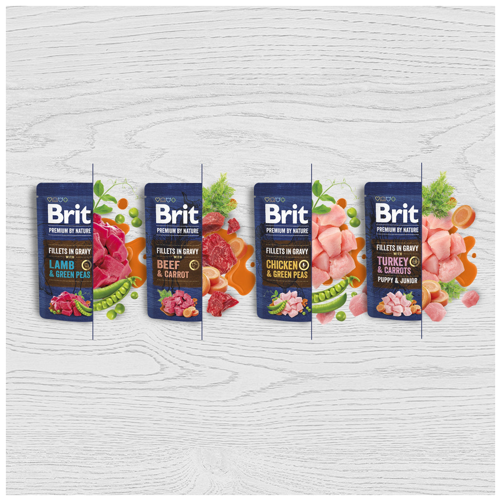 Вологий корм для собак Brit Premium Fillets in Gravy Lamb & Green Peas для малих порід 85 г (8595602572465) - зображення 5