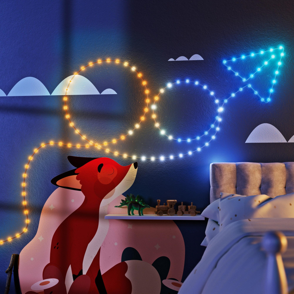 Гірлянда Twinkly Smart LED Strings USB 200 Star-shaped RGB LEDs, Green Wire, USB-C 12м (TWKS200RGB-G) - зображення 7