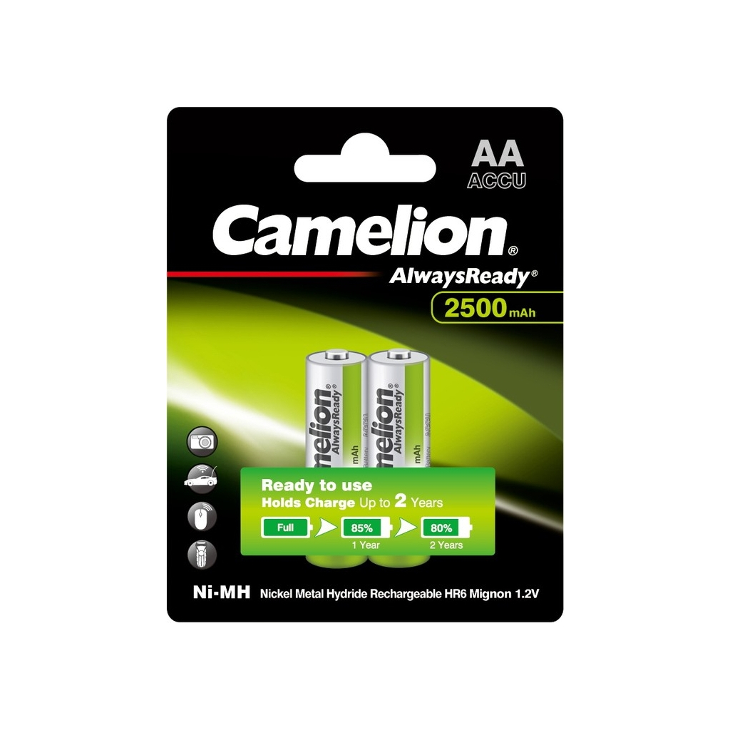 Акумулятор Camelion AA 2500mAh Ni-MH AlwaysReady * 2 R6-2BL (NH-AA2500АRBP2) - зображення 1