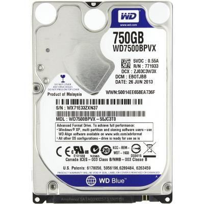 Жорсткий диск для ноутбука 2.5" 750GB WD (#WD7500BPVX-FR#) - зображення 1