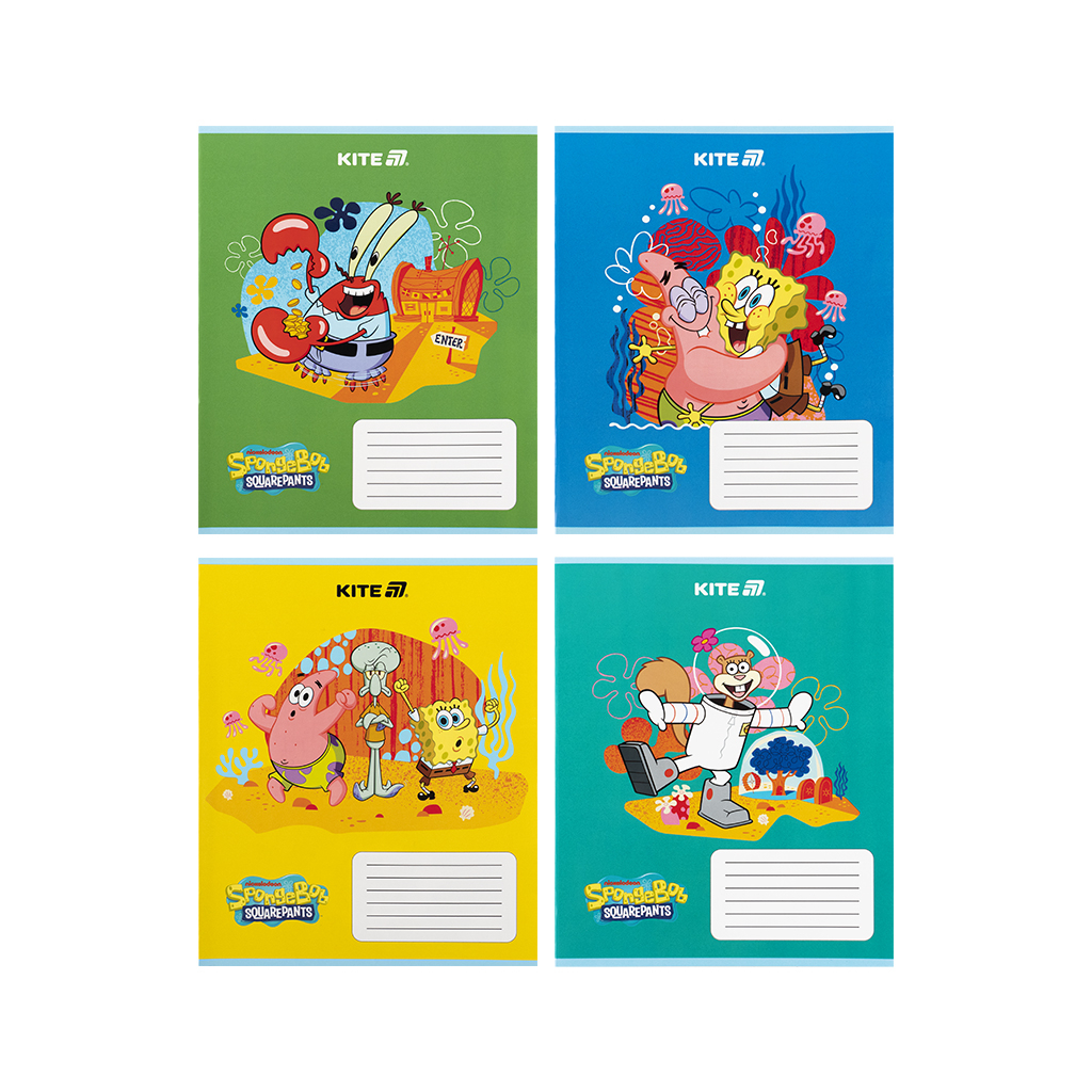 Зошит Kite SpongeBob SquarePants, 12 аркушів, коса лінія (SB25-235) - зображення 1