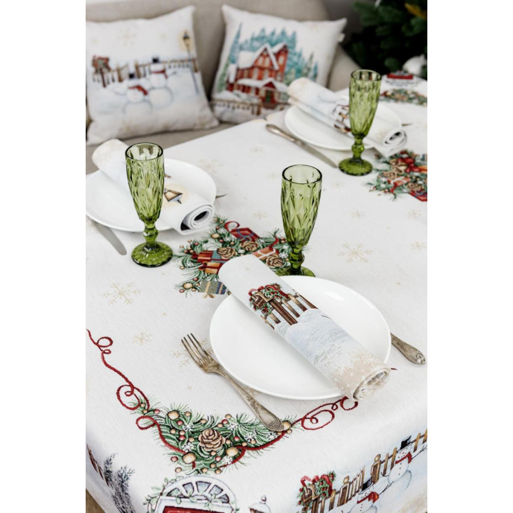 Скатертина Прованс гобеленова з велюром Святковий дім 135х350 см (4823093450394) - зображення 5