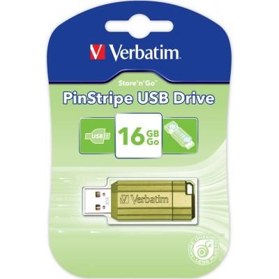 USB флеш накопичувач Verbatim 16GB Store 'n' Go PinStripe Green USB 2.0 (49070) - зображення 5