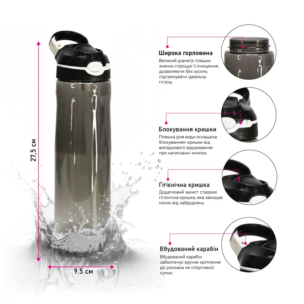 Пляшка для води Line Art Santa Rosa 750 мл зелений (60013718LA-04) - зображення 5