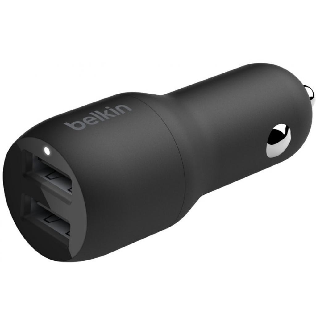 Зарядний пристрій Belkin Car Charger 24W Dual USB-A black (CCB001BTBK) - зображення 3