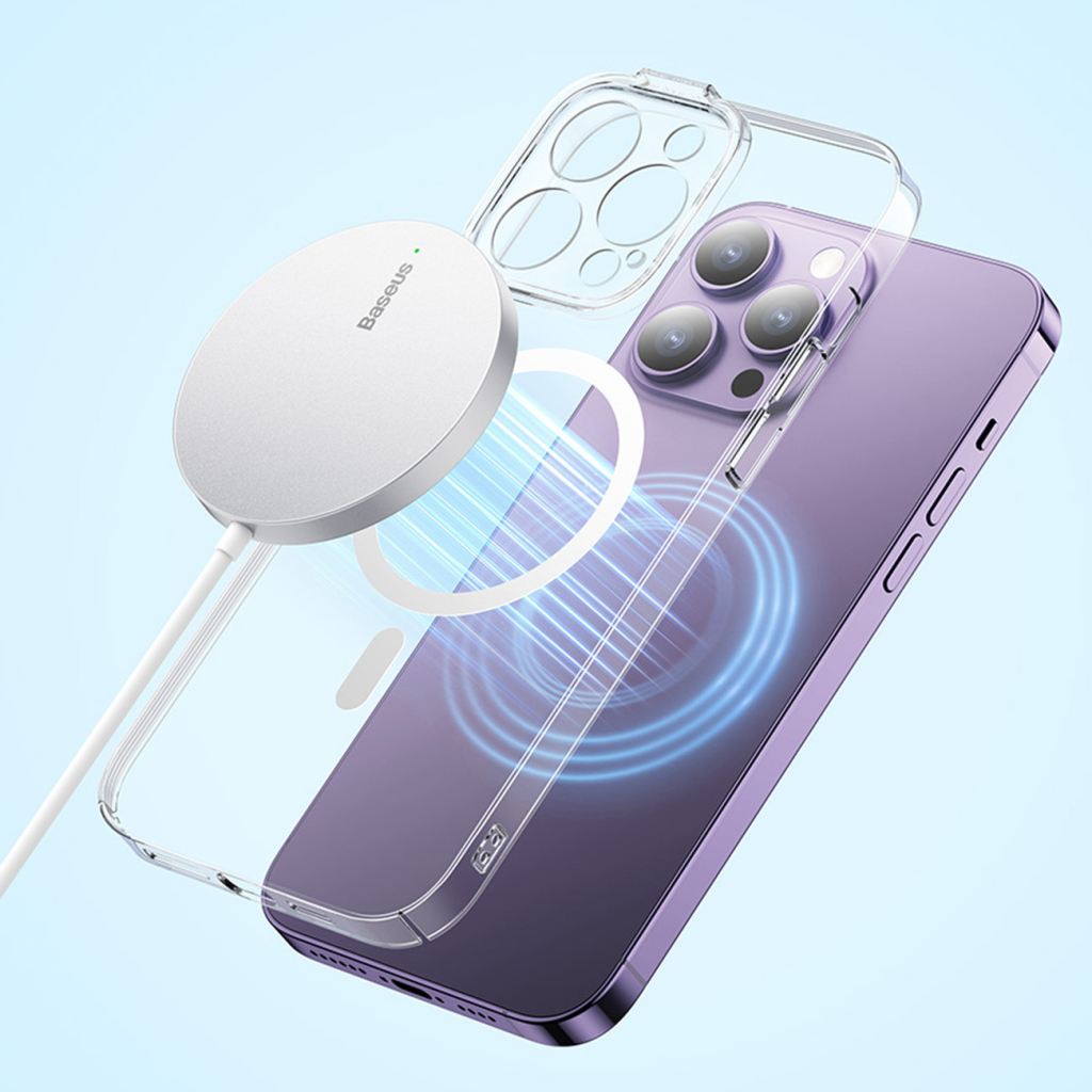 Зарядний пристрій Baseus Simple Mini3 Magnetic Wireless Charger 15W Silver (CCJJ040012) - изображение 12