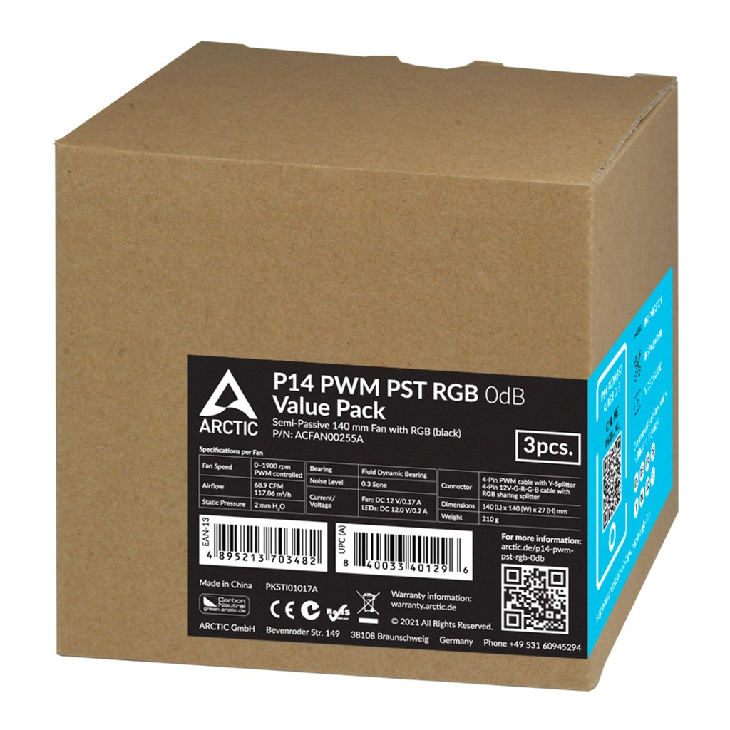 Кулер до корпусу Arctic P14 PWM PST RGB (ACFAN00255A) - зображення 5