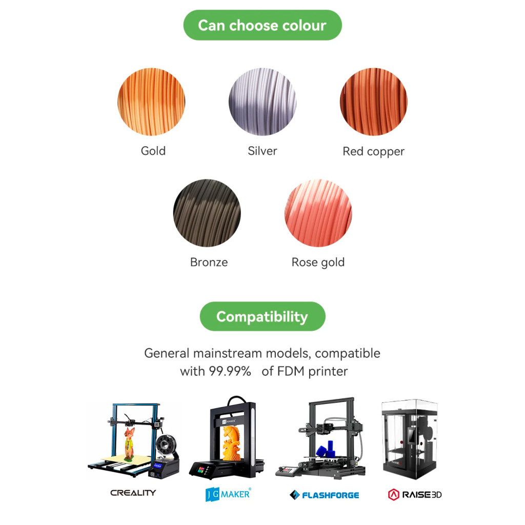 Пластик для 3D-принтера eSUN ePLA-Silk metal color, 1,75мм, 1кг, copper (ePLA-Silk-P175CO1) - зображення 3