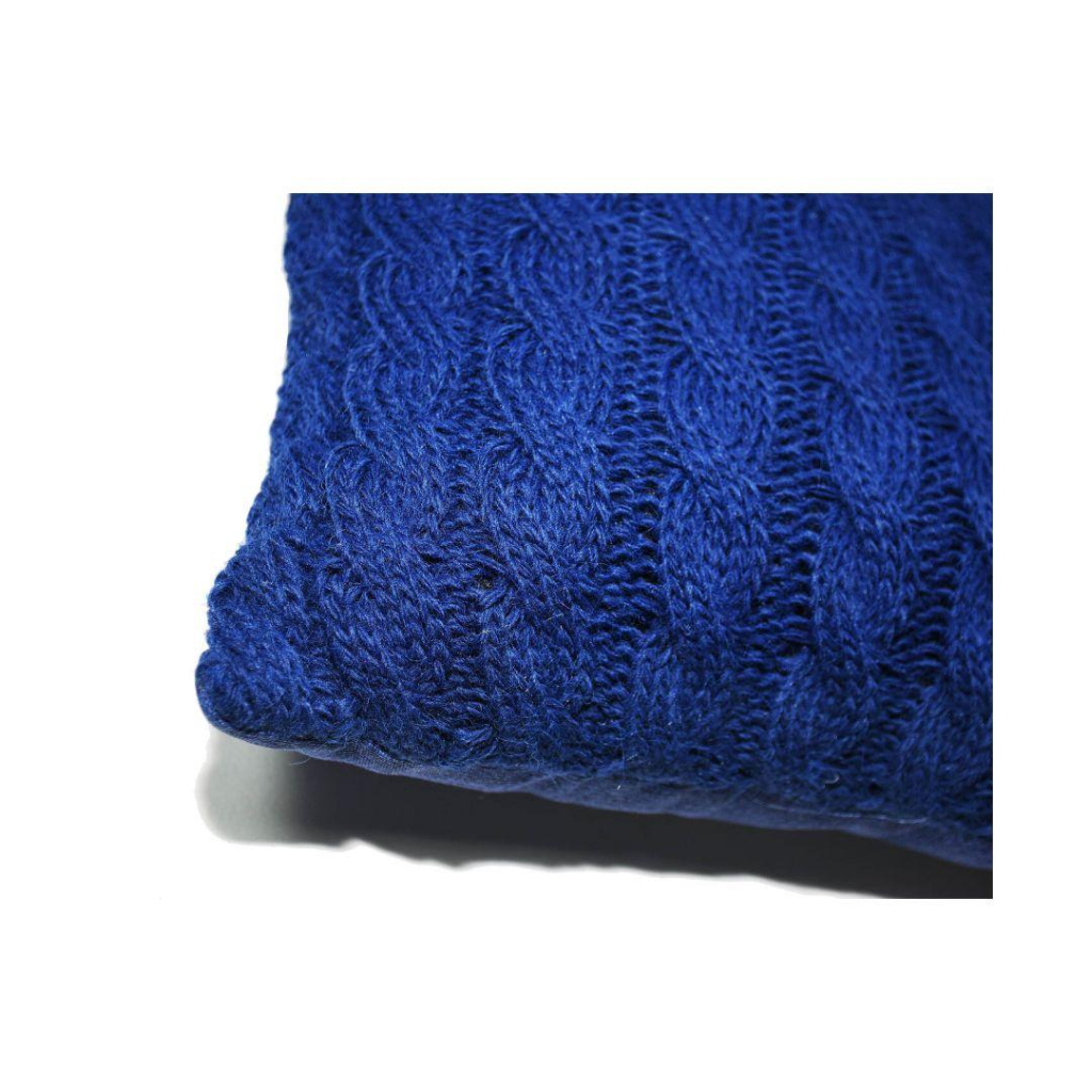 Подушка Прованс в'язана декоративна Коси синя 33х33 см (027421) - зображення 2