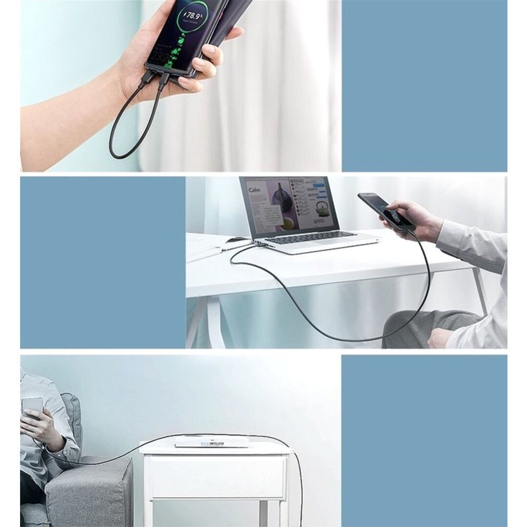 Дата кабель USB 2.0 AM to USB-C 3.0m 3.0A 18W US287 Black Ugreen (60826) - зображення 9