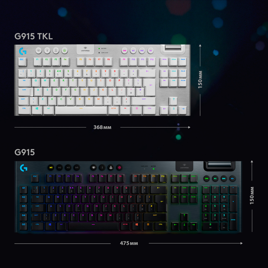 Клавіатура Logitech G915 TKL Lightspeed Wireless RGB Mechanical White (920-009664) - зображення 6