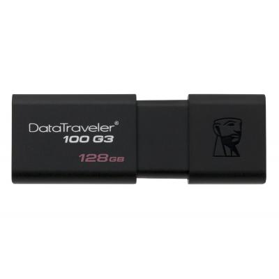 USB флеш накопичувач Kingston 128GB DT100 G3 Black USB 3.0 (DT100G3/128GB) - зображення 1