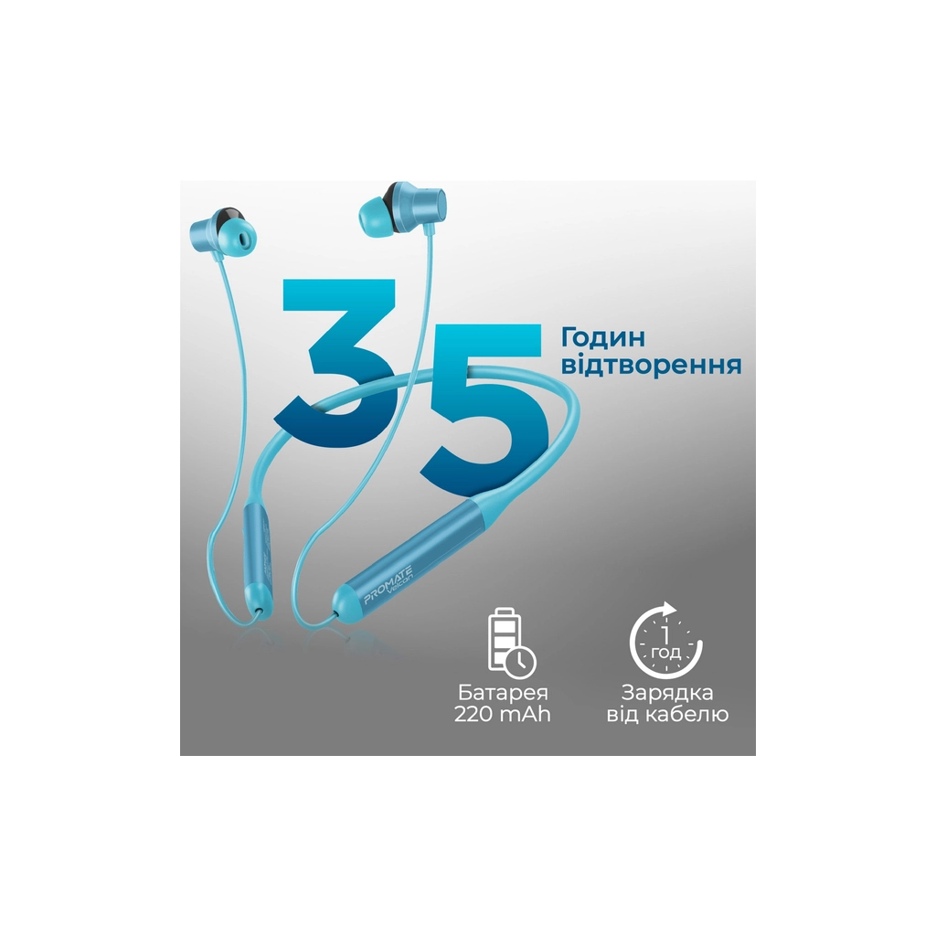 Навушники Promate ANC Velcon Blue (velcon.blue) - зображення 6