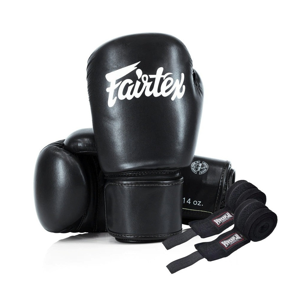 Боксерські рукавички Fairtex BGV27 Black 16 унцій (бинти в комплекті) (BGV27_16oz_Black) - зображення 1