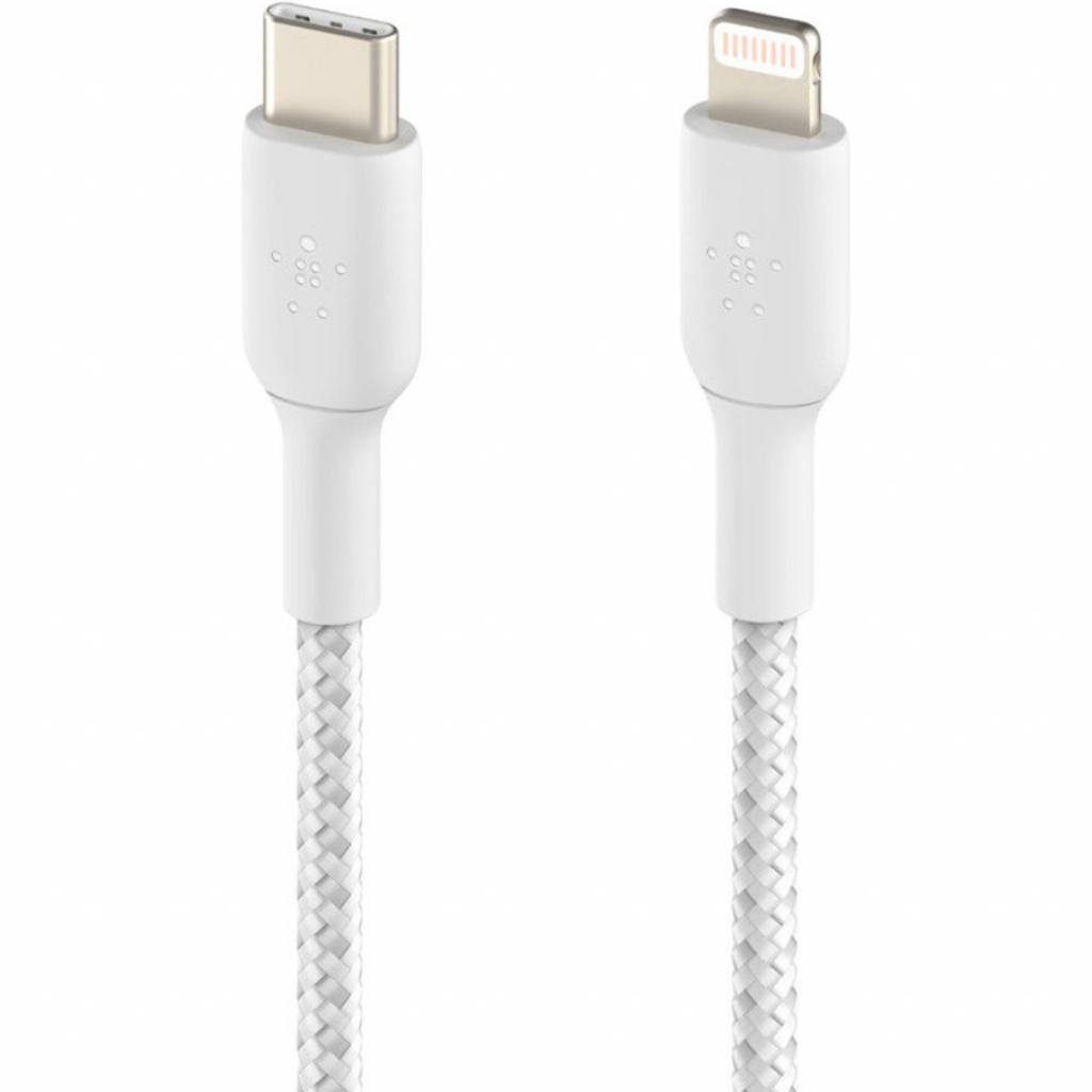Дата кабель USB-C to Lightning 2.0m white Belkin (CAA004BT2MWH) - зображення 2