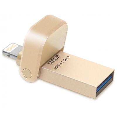 USB флеш накопичувач ADATA 128GB I920 Gold USB 3.1 Gen1/Lightning (AAI920-128G-CGD) - зображення 3