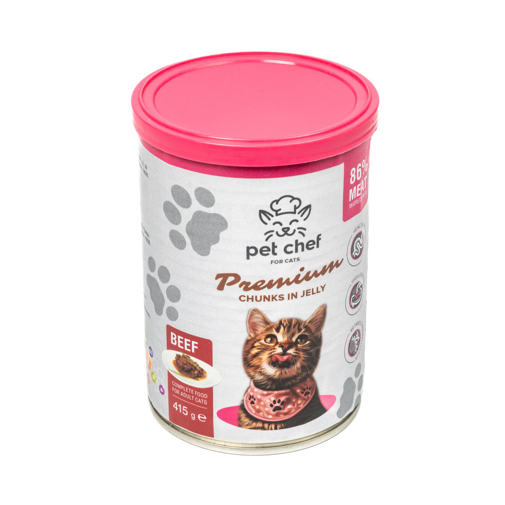 Вологий корм для кішок Pet Chef З яловичиною 415 г (4820255193588) - зображення 5