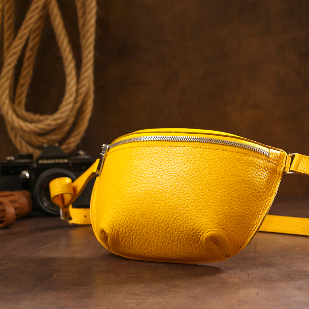 Сумка Shvigel Шкіряна бананка Жовта (16377) - зображення 8