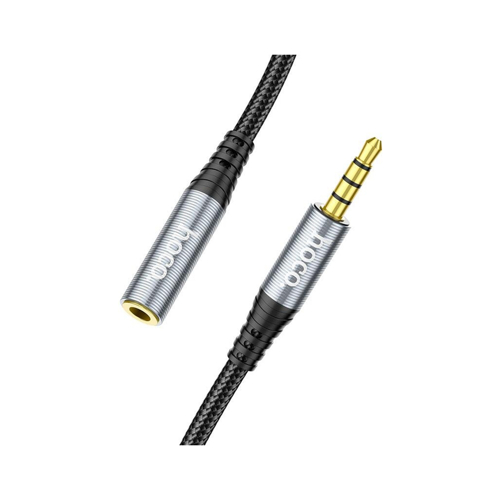 Кабель мультимедійний 3.5mm M to 3.5mm F 1.0m Gray HOCO (6931474762153) - зображення 4