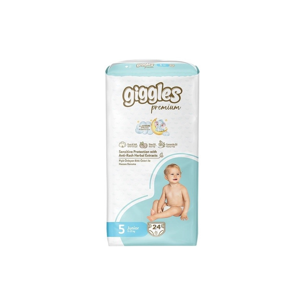 Підгузки Giggles Premium 5 Junior 11-25 кг 24 шт (8680131206919) - зображення 1