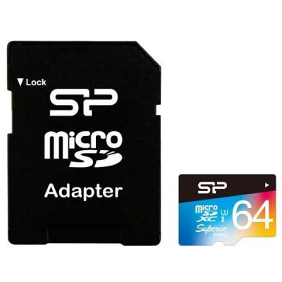 Карта пам'яті Silicon Power 64GB microSD class10 UHS-I Superior PRO COLOR (SP064GBSTXDU3V20SP) - зображення 1