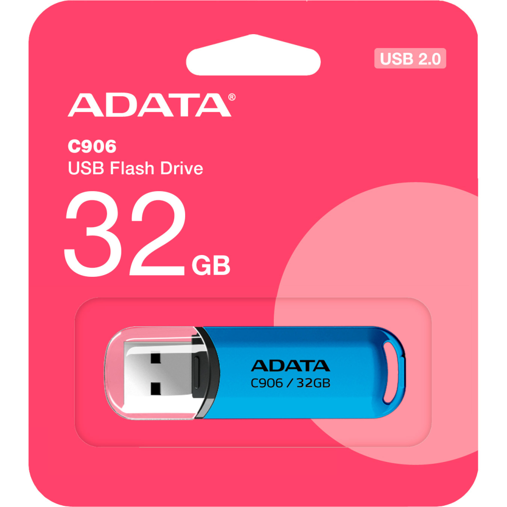 USB флеш накопичувач ADATA 32GB C906 Blue USB 2.0 (AC906-32G-RWB) - зображення 3