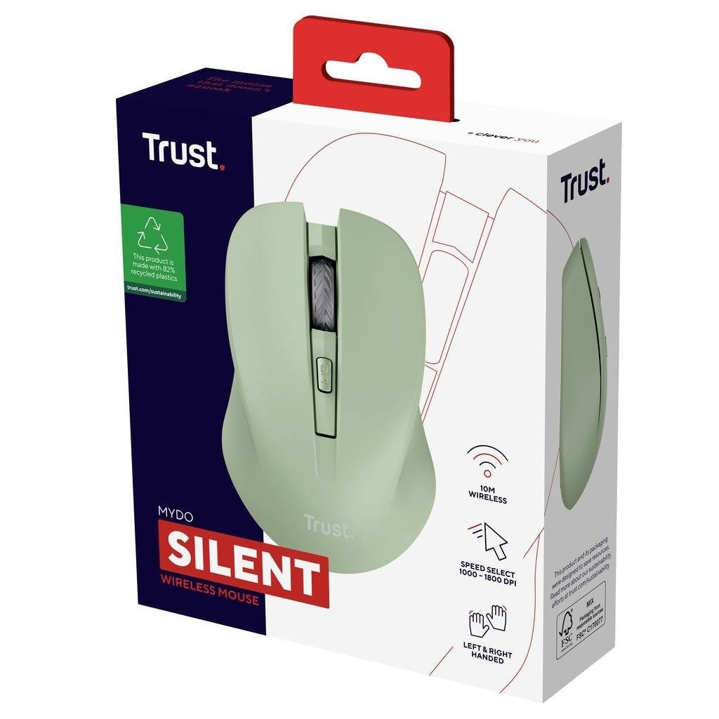 Мишка Trust Mydo Silent Wireless Green (25042) - зображення 8