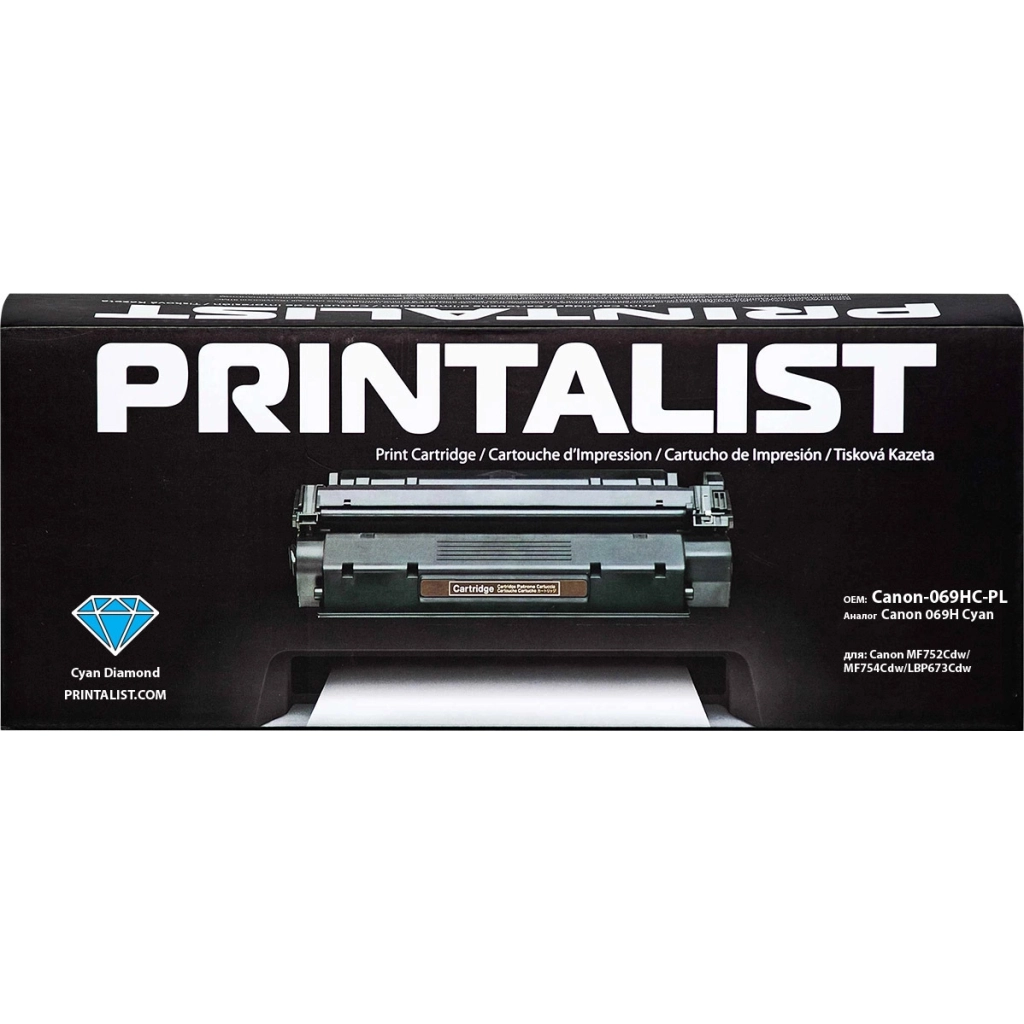 Картридж Printalist Canon 069H Cyan 5500 ст. (Canon-069HC-PL) - зображення 1