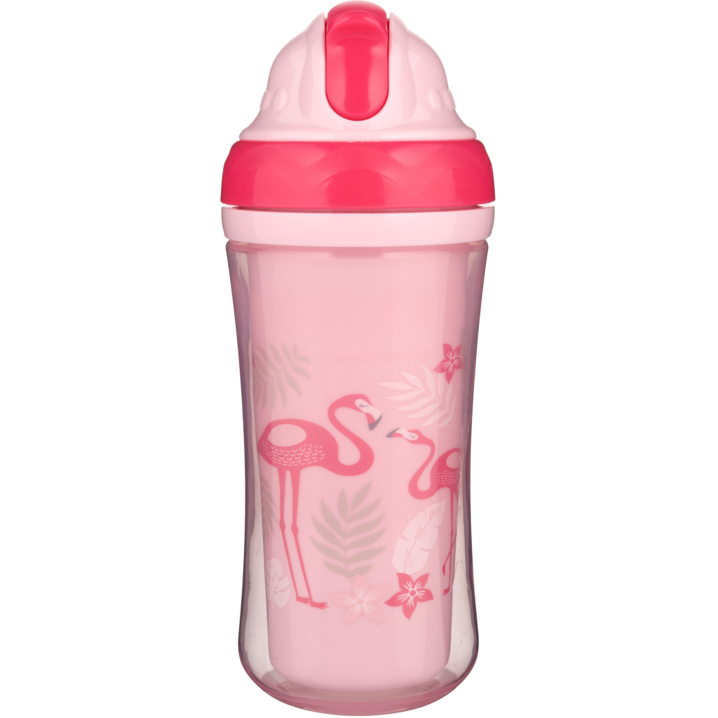 Поїльник-непроливайка Canpol babies Фламінго подвійна стінка із силіконовою трубочкою 260 мл (74/050) - зображення 2