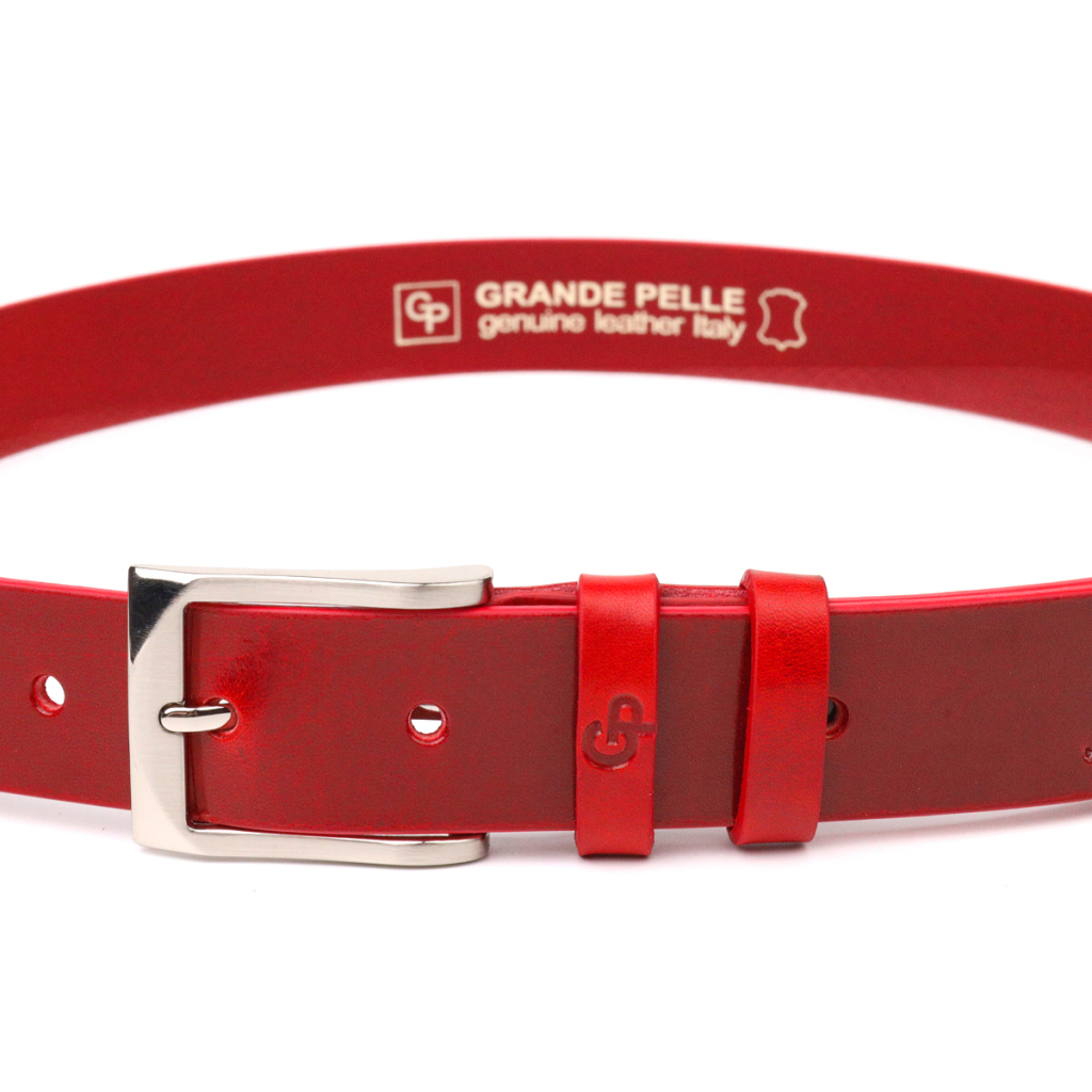 Ремінь Grande Pelle Жіночий під джинси з натуральної шкіри Червоний (21454) - зображення 2