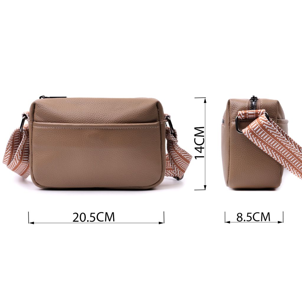 Сумка Vintage На одне відділення з натуральної шкіри Бежева (22604) - зображення 3