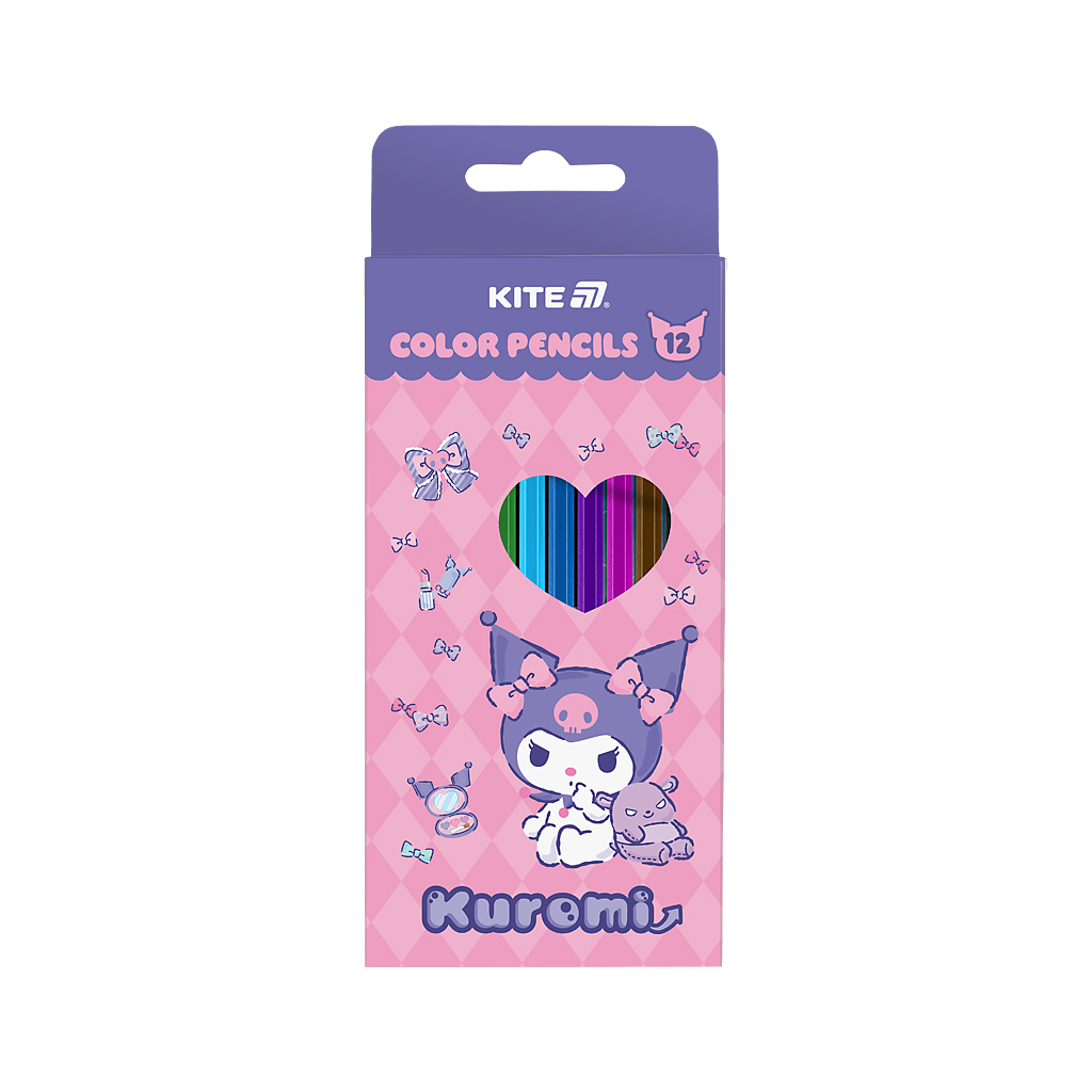 Олівці кольорові Kite Kuromi тригранні, 12 кольорів (HK25-053) - зображення 1
