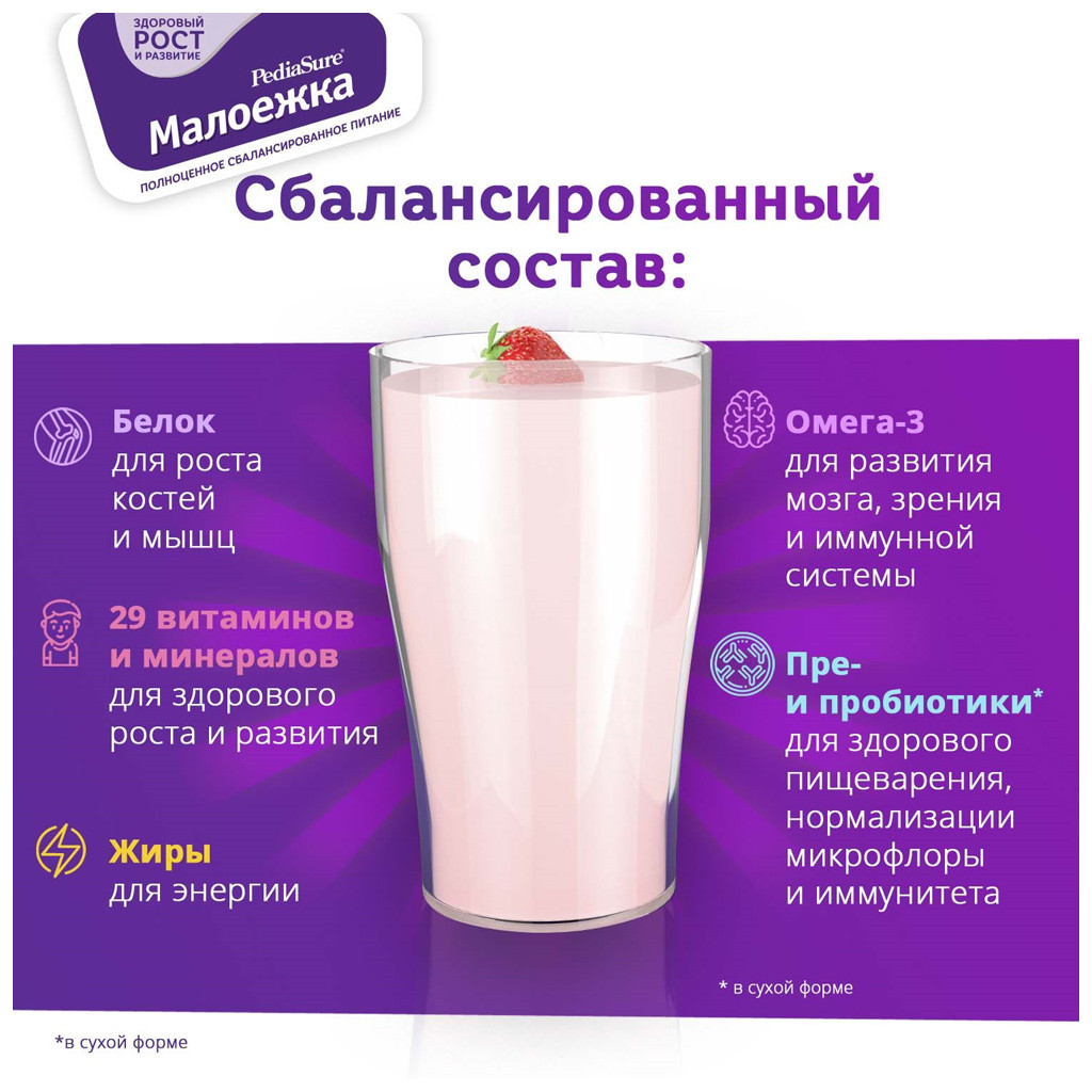 Дитяча суміш PediaSure Малоїжка зі смаком полуниці 850 г (8710428017512) - зображення 3