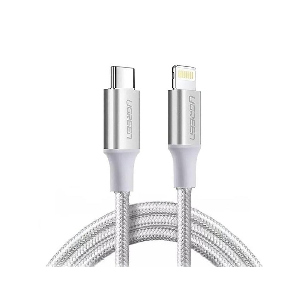 Дата кабель USB-C to Lightning 1.0m US304 MFI White Ugreen (US304/70523) - зображення 1