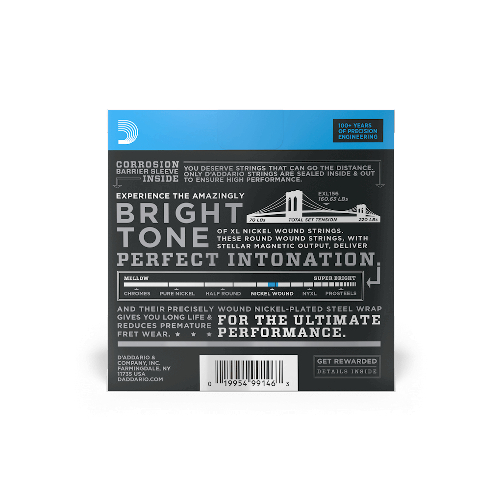 Струни для гітари D'Addario XL Nickel Wound Fender Bass VI (24-84) (EXL156) - зображення 3