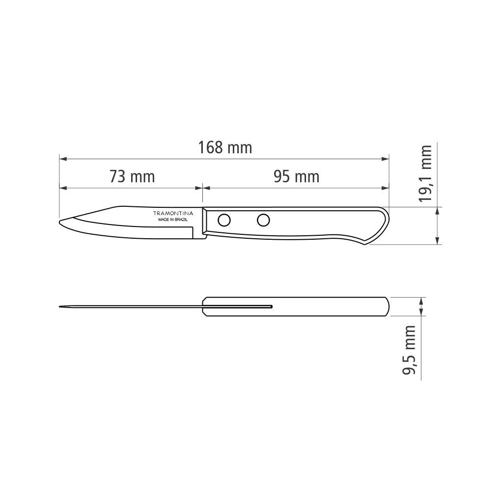 Кухонний ніж Tramontina Polywood для для овочів 76 мм (21118/173) - зображення 4