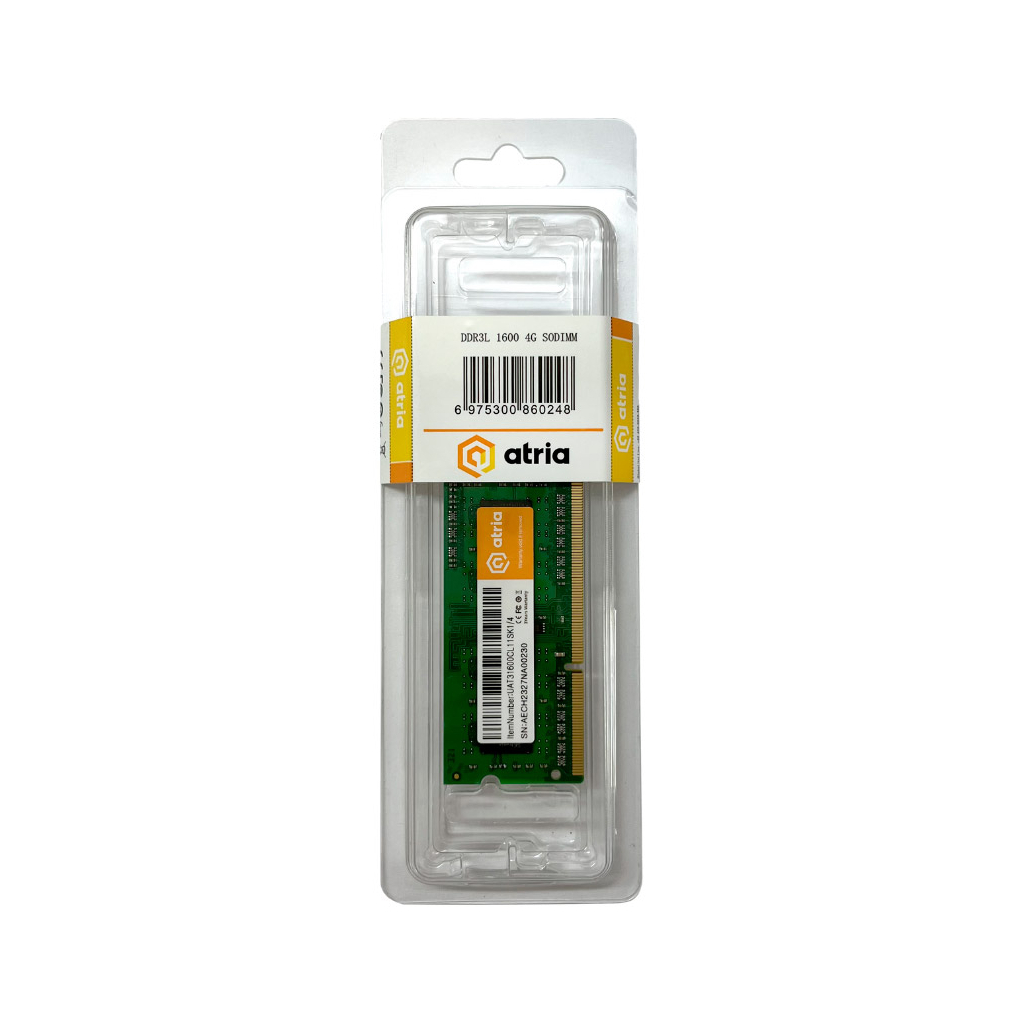 Модуль пам'яті для ноутбука SoDIMM DDR3 4GB 1600 MHz ATRIA (UAT31600CL11SK1/4) - зображення 3