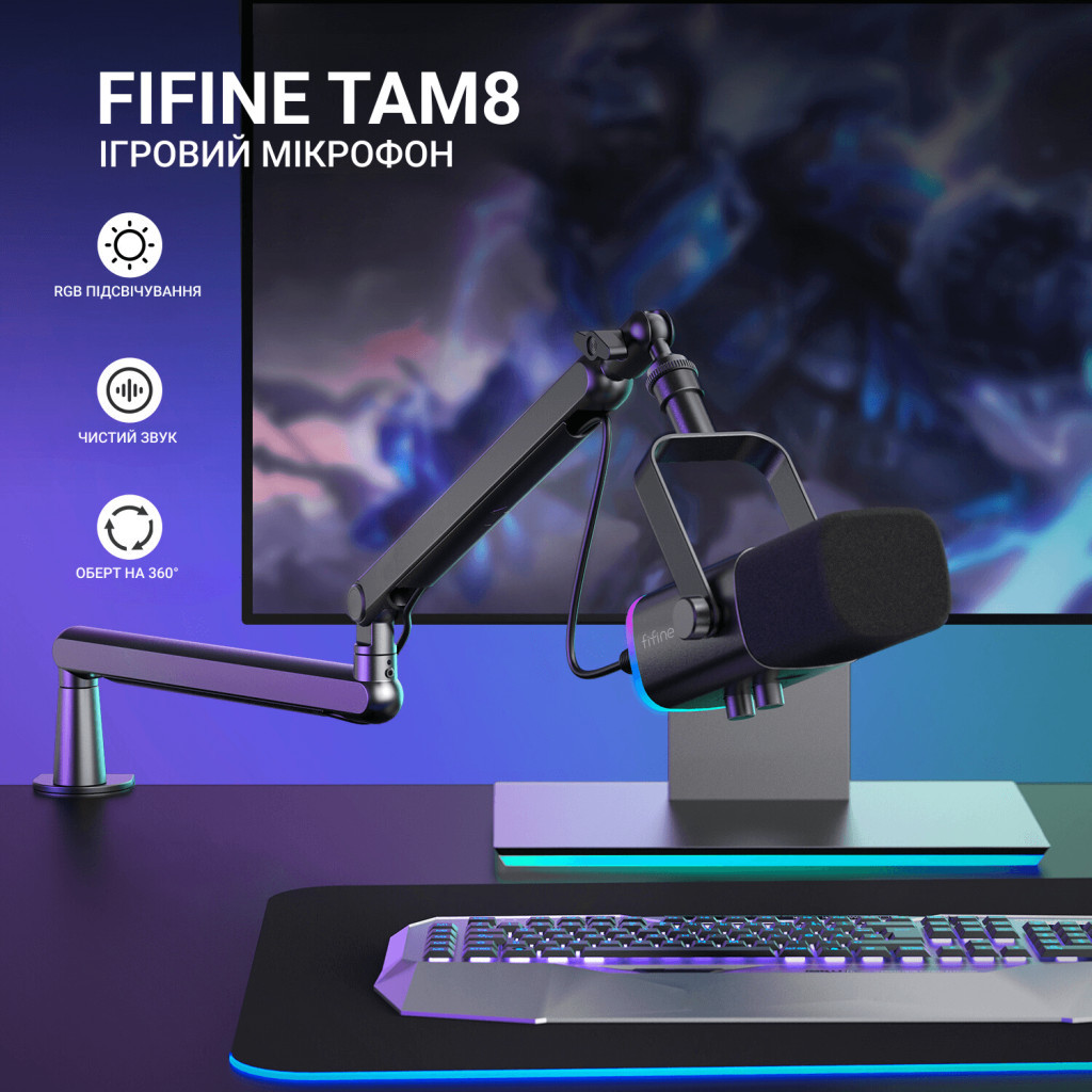Мікрофон Fifine TAM8 USB Black (TAM8) - зображення 10