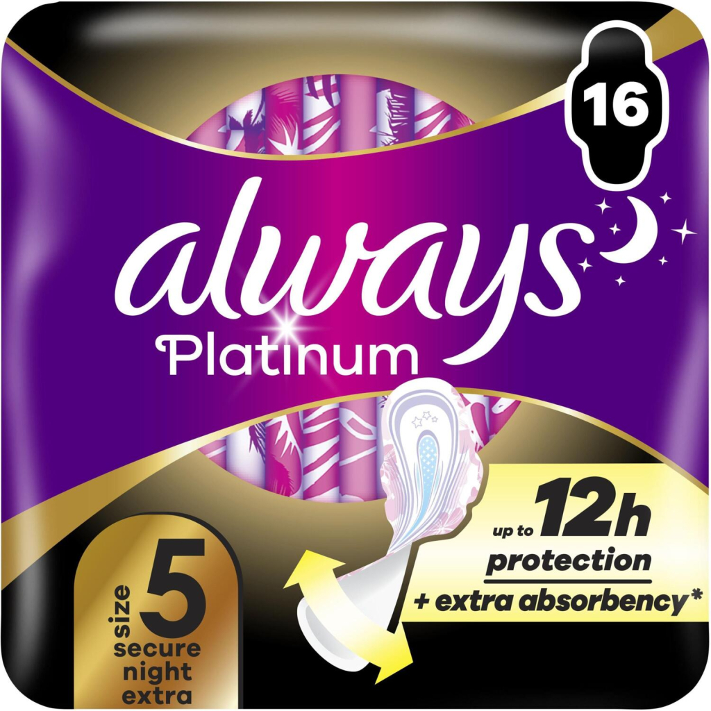 Гігієнічні прокладки Always Platinum Secure Night Extra Розмір 5 16 шт. (8700216452885) - изображение 1