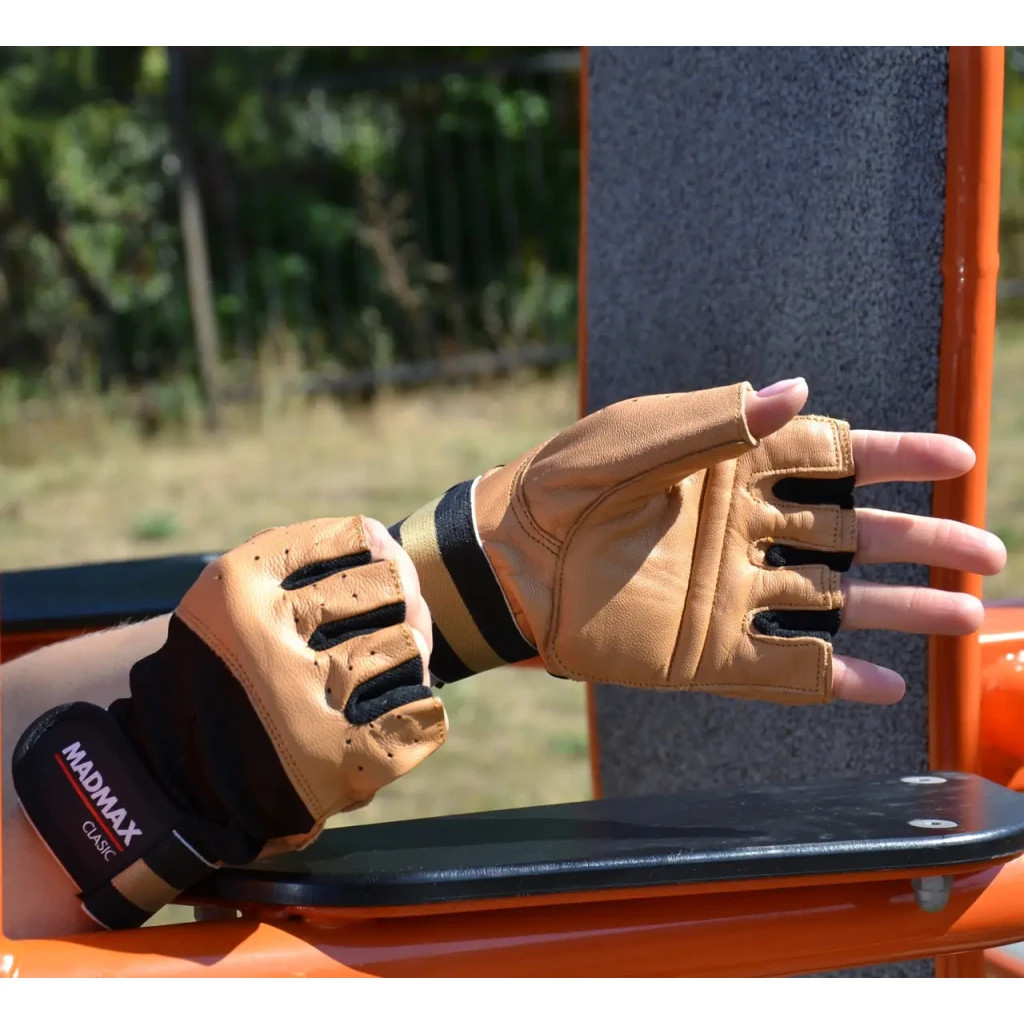 Рукавички для фітнесу MadMax MFG-248 Clasic Brown S (MFG-248-Brown_S) - зображення 8