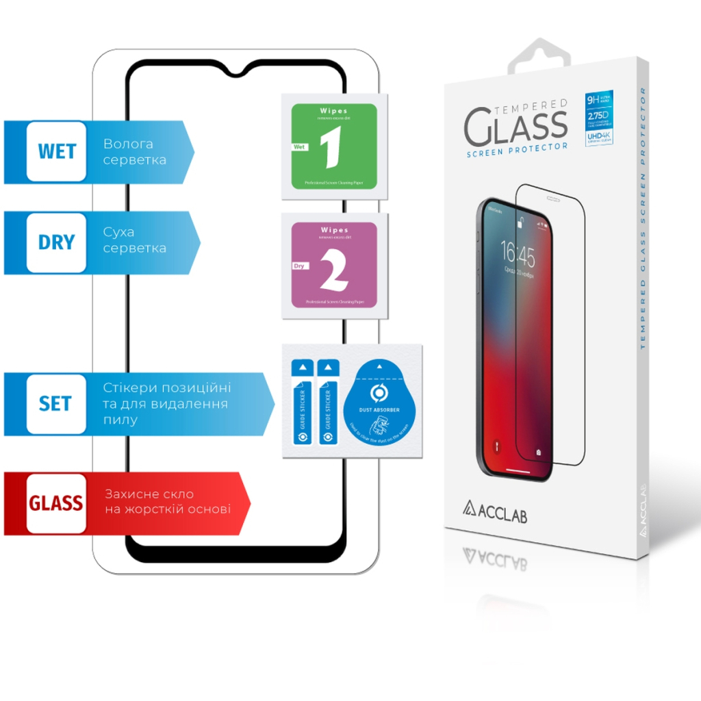 Скло захисне ACCLAB Full Glue Nokia C32 Black (1283126582219) - зображення 7