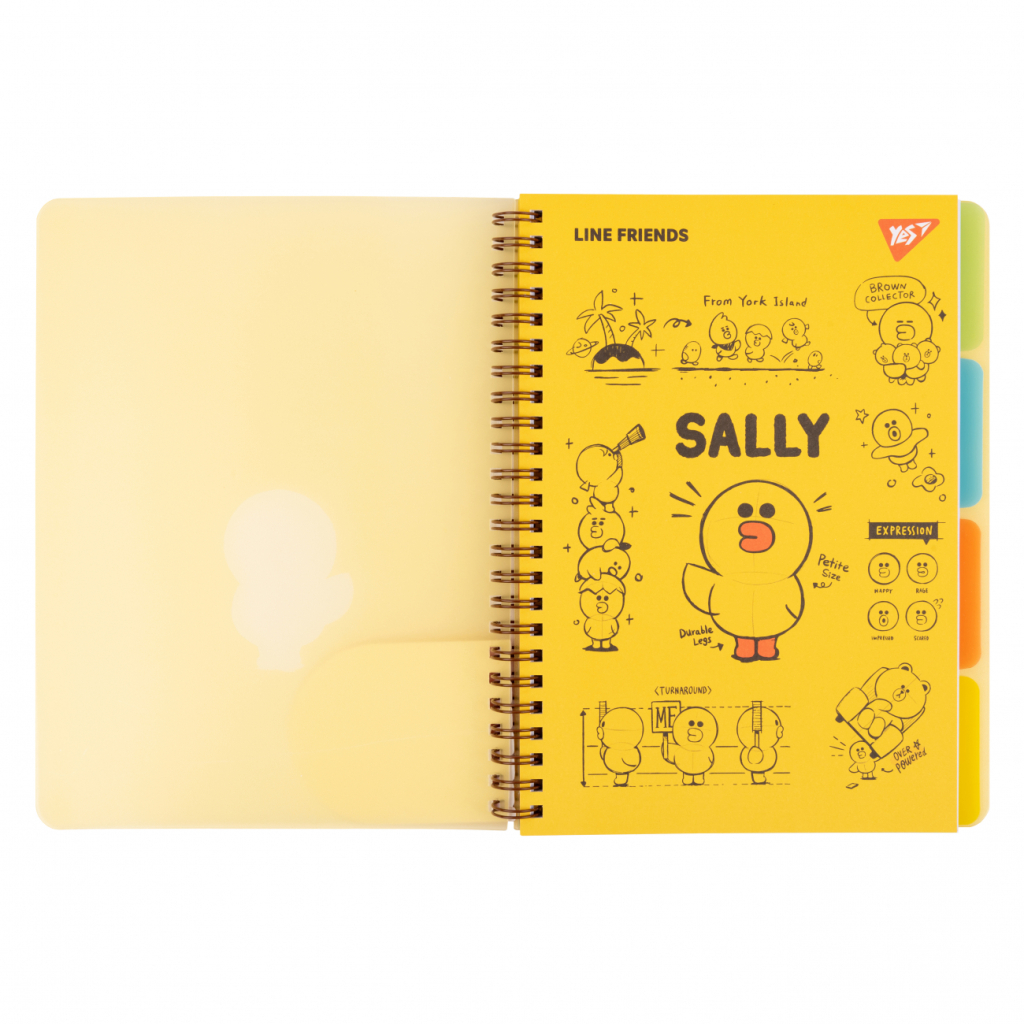 Зошит Yes А5 Line Friends. Sally пластикова обкладинка 80 аркушів, лінія (765736) - зображення 2