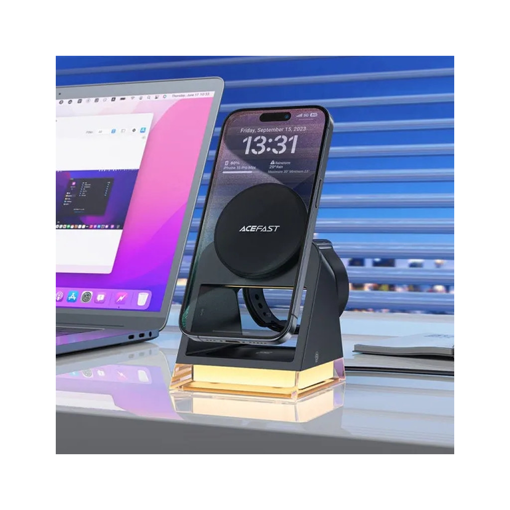 Зарядний пристрій Acefast Wireless QI 3in1 15W E17 (6974316282815) - зображення 7