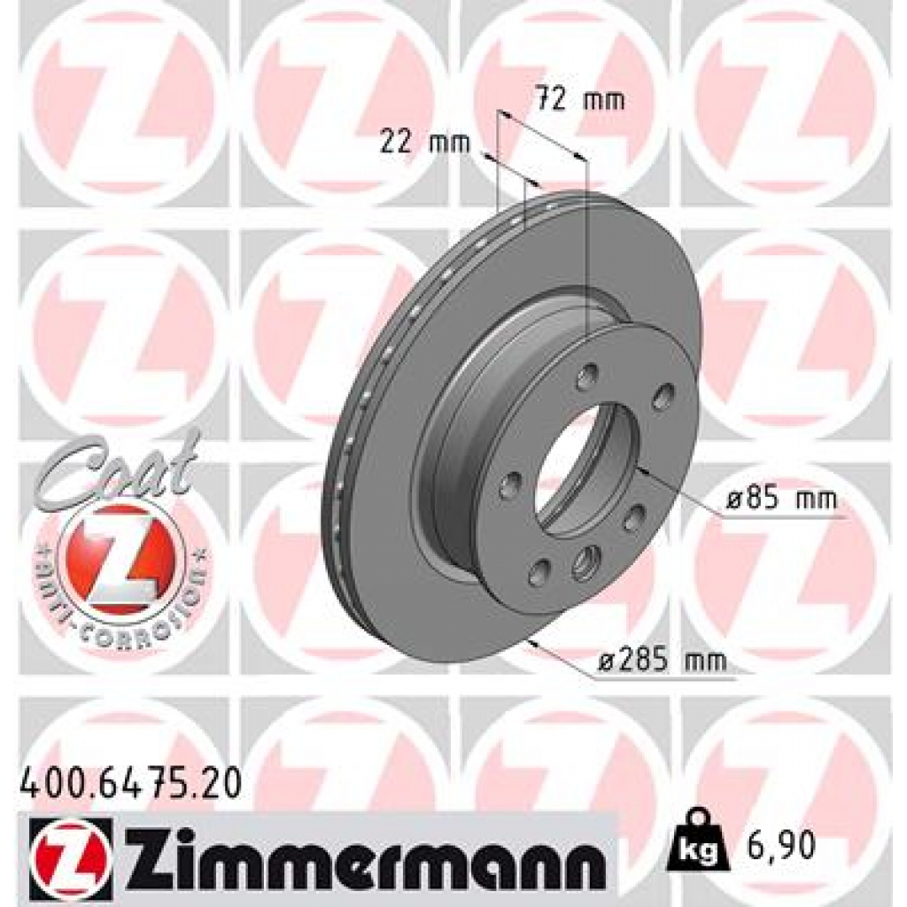 Гальмівний диск ZIMMERMANN 400.6475.20 - зображення 1