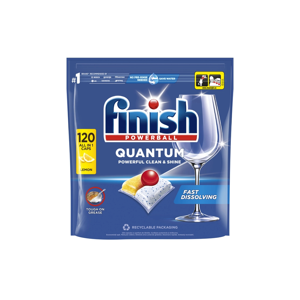 Таблетки для посудомийних машин Finish Quantum All in 1 Лимон 120 шт. (5908252009671) - изображение 1