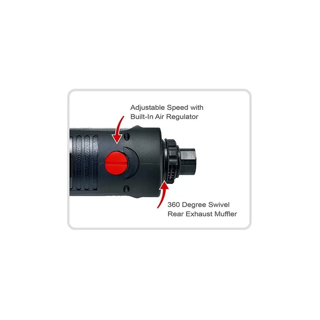 Дриль Toptul пневматична реверсивна 3/8", 4000об/хв; самозатискний патрон (KAQC1240) - зображення 2