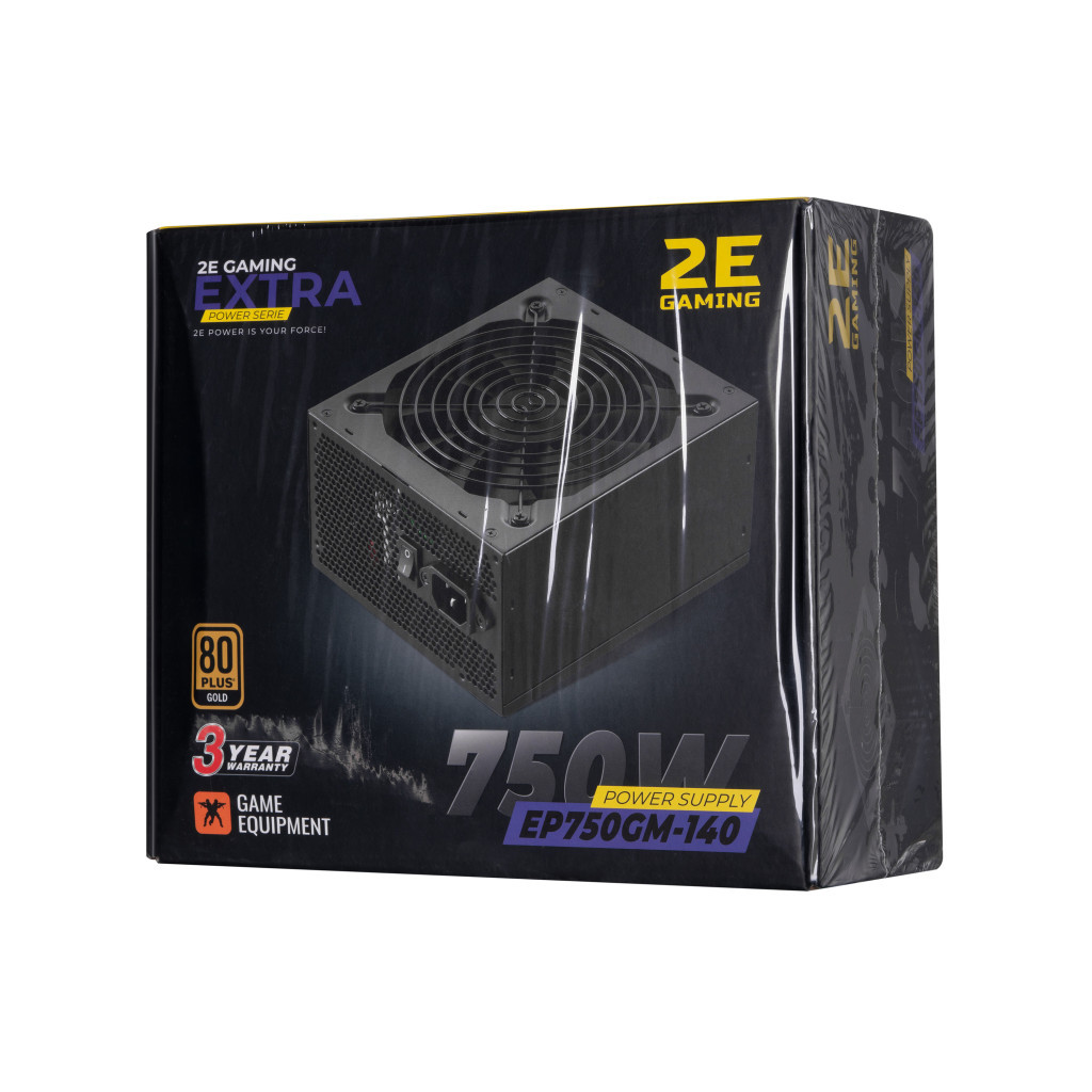 Блок живлення 2E GAMING EXTRA POWER (750W), >90, 80+ Gold, 140mm, 1xMB 24pin(20+4), 1xCPU 8pin(4+4), 4xMolex, 6x (2E-EP750GM-140) - зображення 11