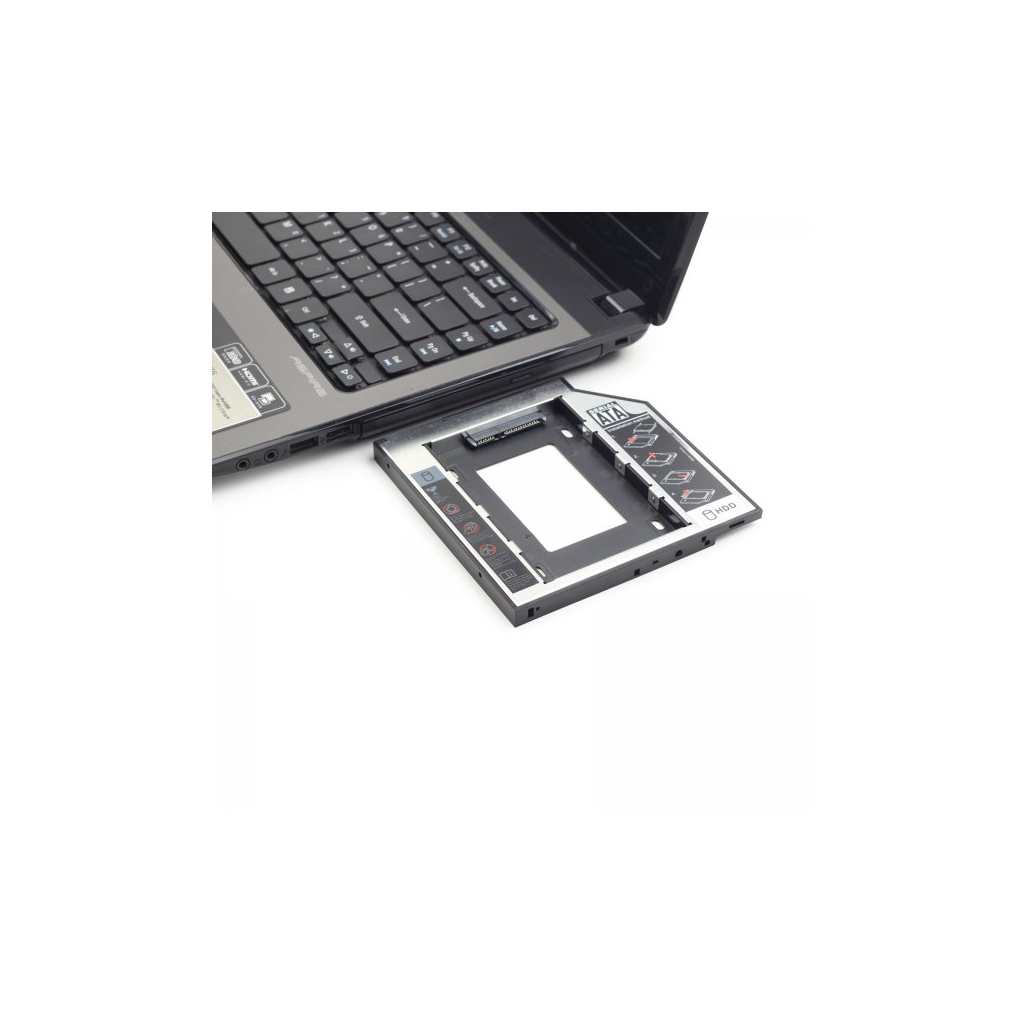Фрейм-перехідник Gembird 2.5" HDD/SSD to laptop slim 5.25'' bay (MF-95-01) - зображення 5