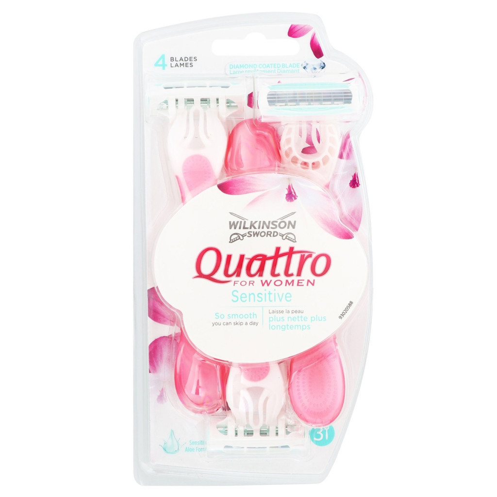 Бритва Wilkinson Sword Quattro for Women Sensitive 3 шт. (4027800108107) - зображення 1